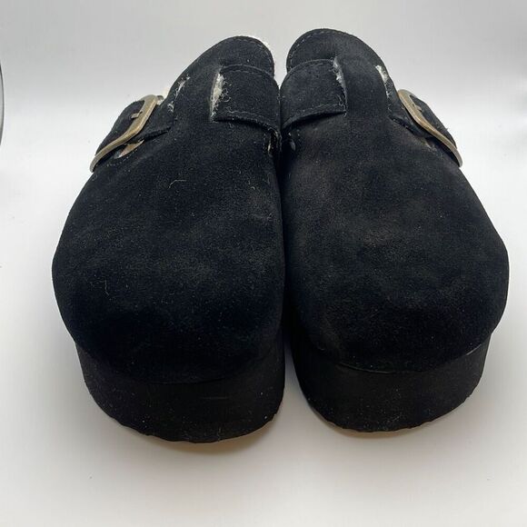 CUSHIONAIRE Women's COZY slip-On Genuine Suede Cork Footbed Platform Clog SIZE 9 - Picture 2 of 8